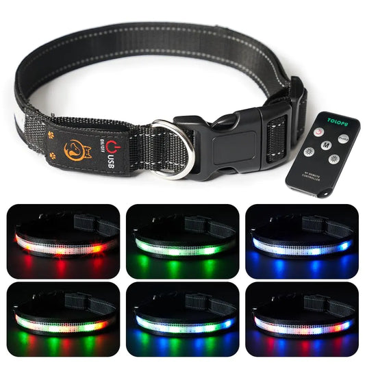Tolopu Bright LED Dog Collar with Remote