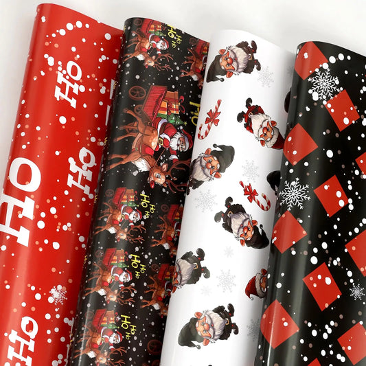 YOGINGO Festive Christmas Gift Wrap - Kids & Adults - 12 Sheets 20"x28"