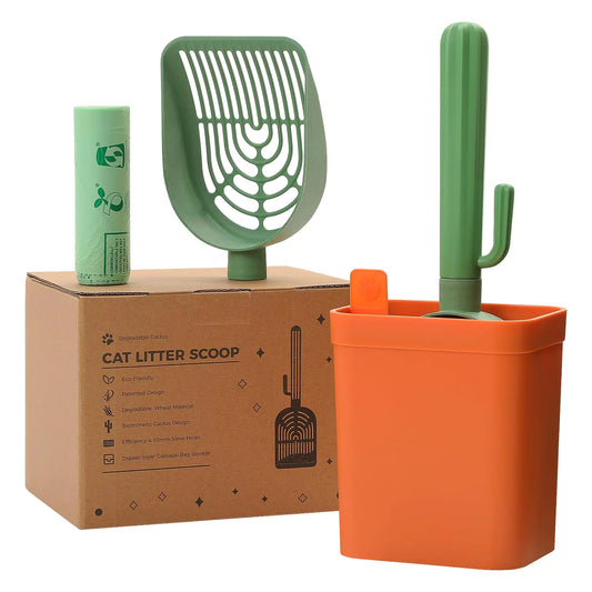 CactiClean Cat Litter Scoop Set with Eco-Friendly Shovels