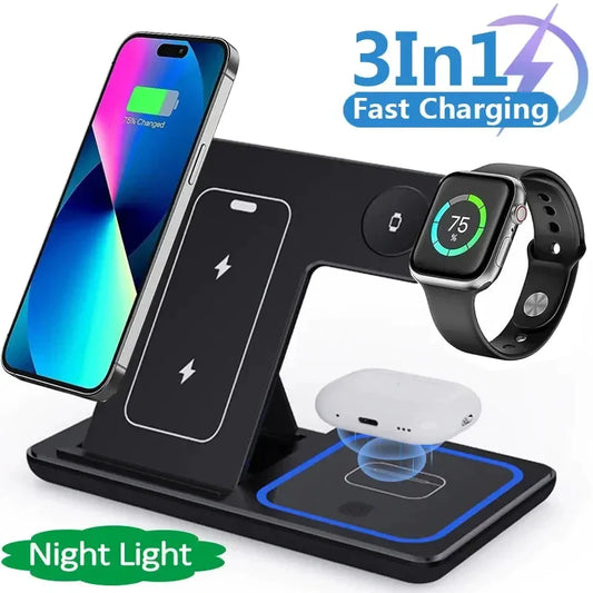 3-in-1 Swift Charge LED Wireless Stand