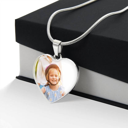 Personalized Heart Necklace w/Picture & Engraving
