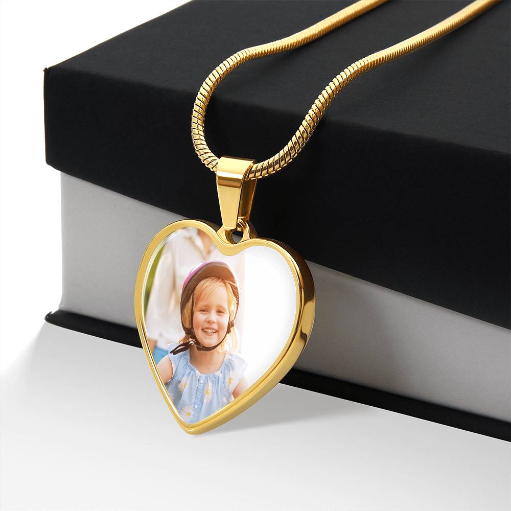 Personalized Heart Necklace w/Picture & Engraving
