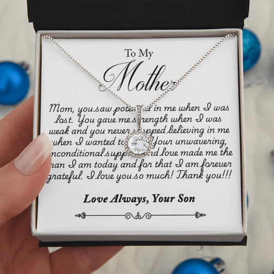 Cubic Zirconia Crystal Pendant Necklace with Custom Message