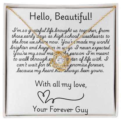 Love Knot Necklace w/Custom Message