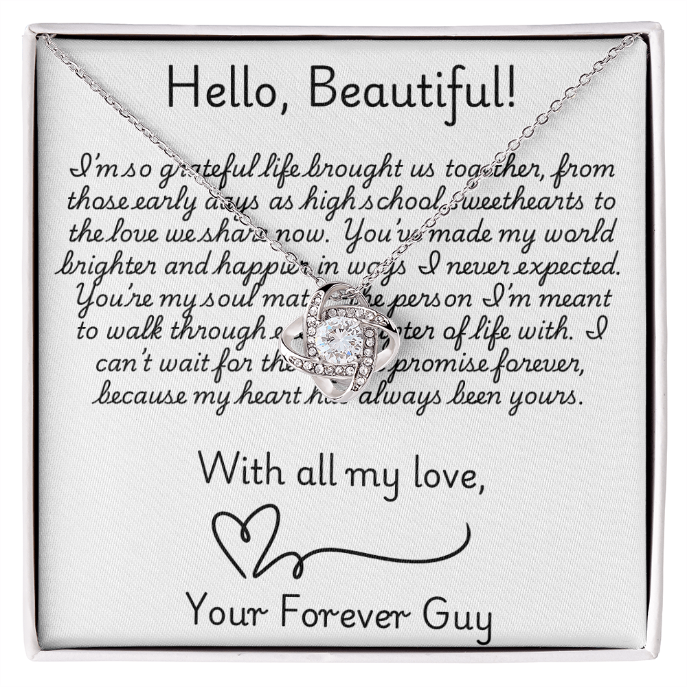 Love Knot Necklace w/Custom Message