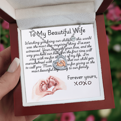 Customized Baby Feet Heart Necklace