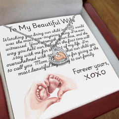 Baby Feet Heart Necklace