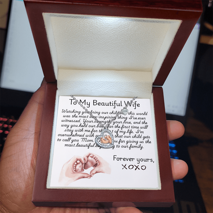 Customized Baby Feet Heart Necklace