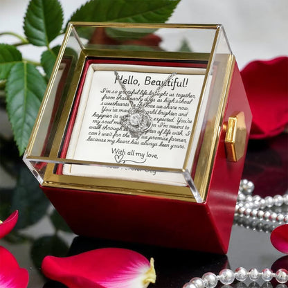 Love Knot Customizable Necklace w/Revealing Luxurious Rose Gift Box