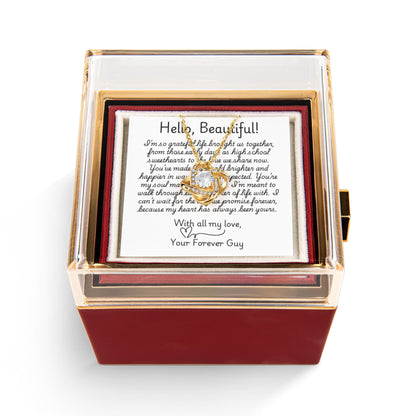 Love Knot Customizable Necklace w/Revealing Luxurious Rose Gift Box
