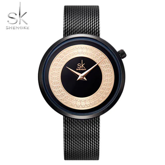 Shengke Timeless Vintage Gold Women's Watch