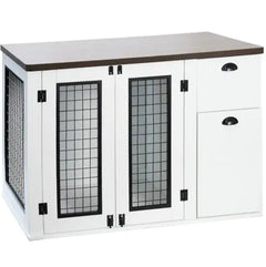 Furniture Style Dog Cage, Wooden Dog Cage, Double Door Dog Cage, Side Cabinet Dog Cage, Dog Crate